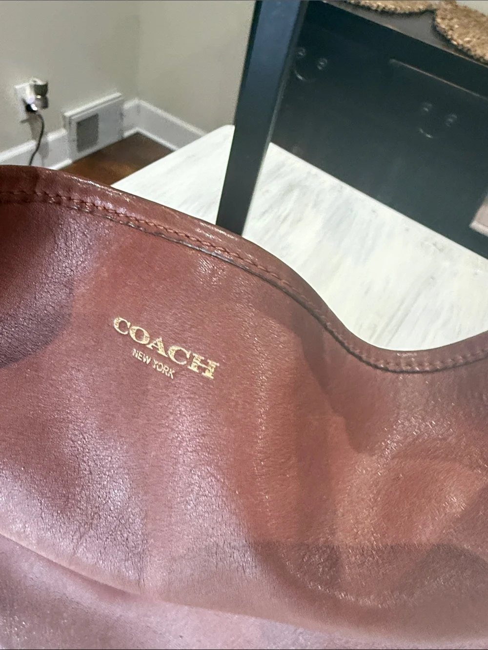 Coach Legacy Chestnut Leather XL Duffel with Tassel